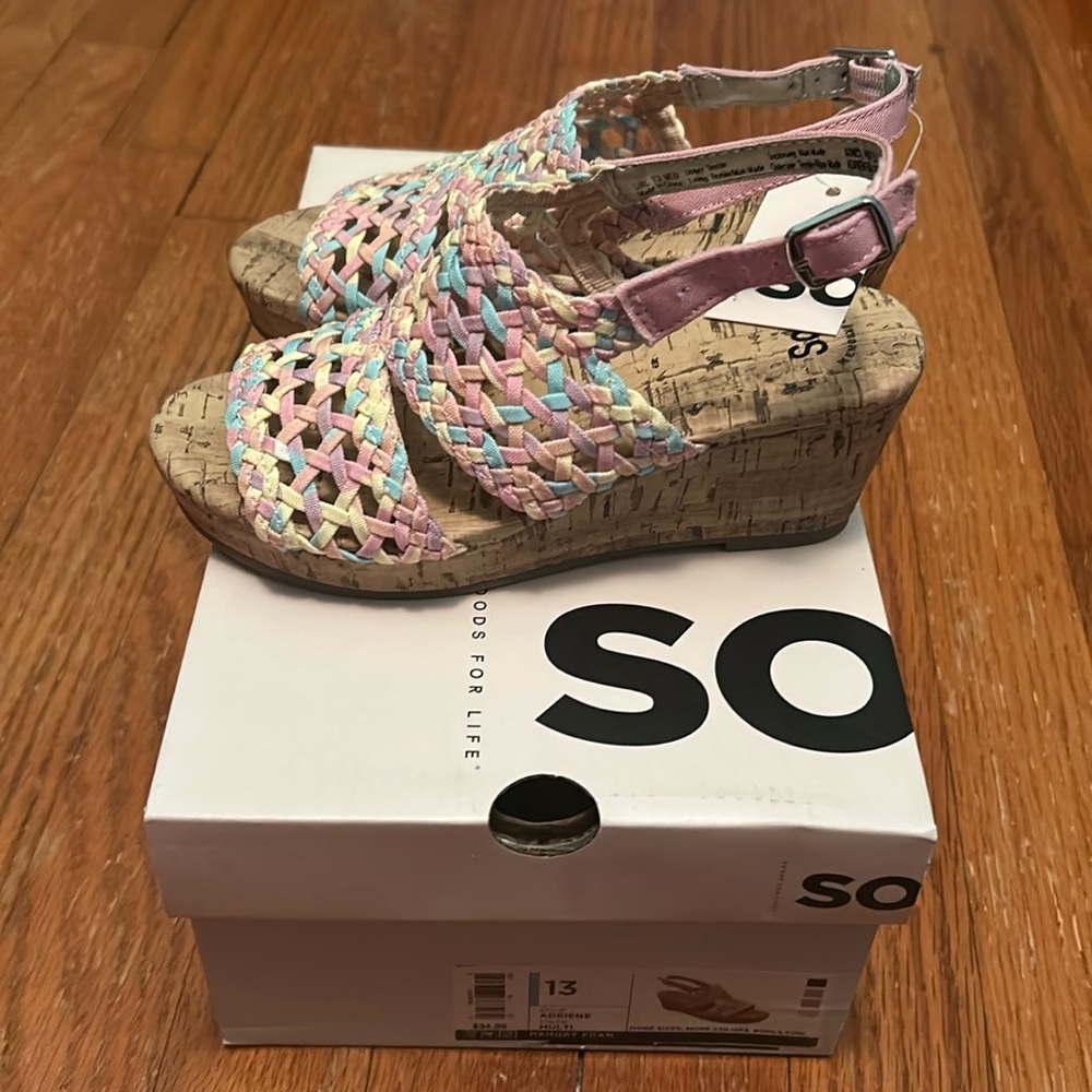NWT SO girls braided sandals